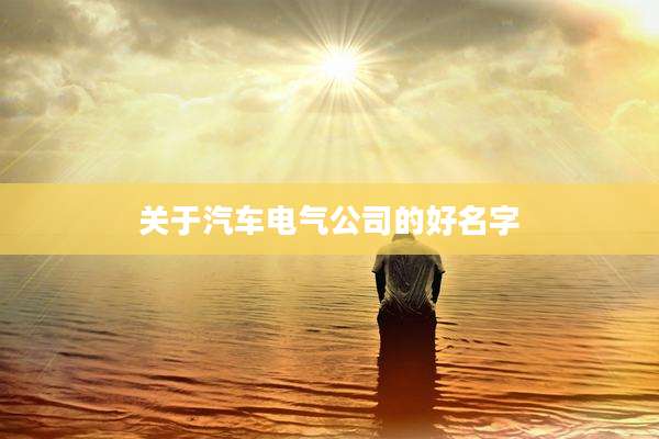关于汽车电气公司的好名字