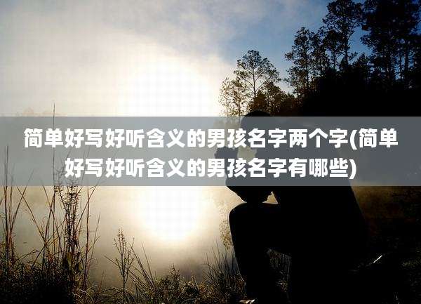 简单好写好听含义的男孩名字两个字(简单好写好听含义的男孩名字有哪些)
