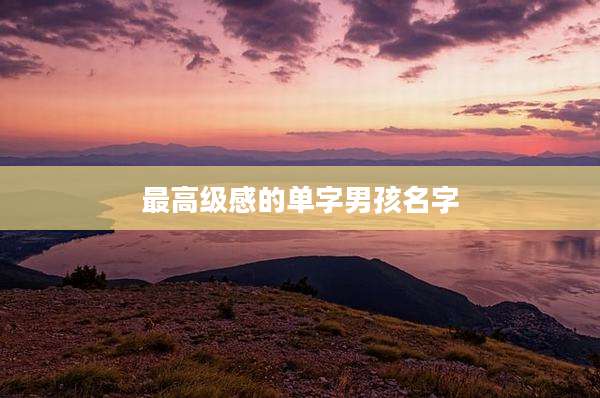 最高级感的单字男孩名字