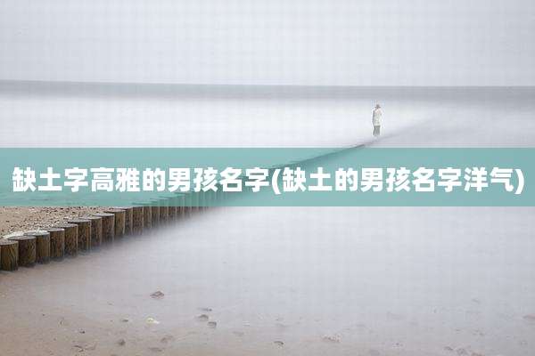 缺土字高雅的男孩名字(缺土的男孩名字洋气)