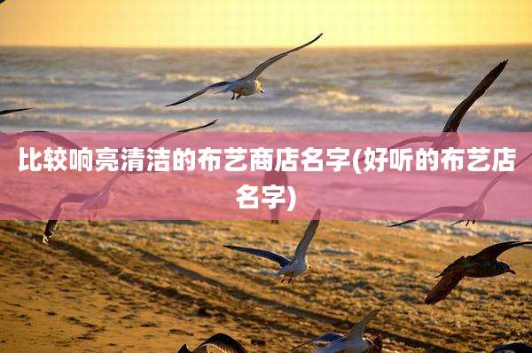比较响亮清洁的布艺商店名字(好听的布艺店名字)
