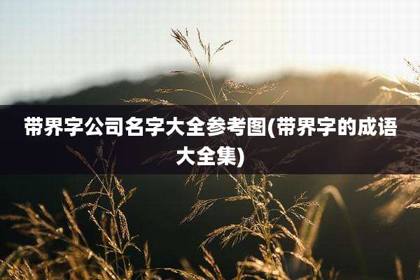 带界字公司名字大全参考图(带界字的成语大全集)