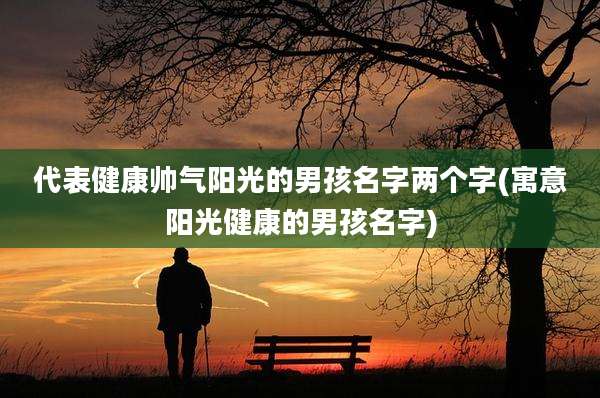 代表健康帅气阳光的男孩名字两个字(寓意阳光健康的男孩名字)