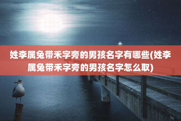 姓李属兔带禾字旁的男孩名字有哪些(姓李属兔带禾字旁的男孩名字怎么取)
