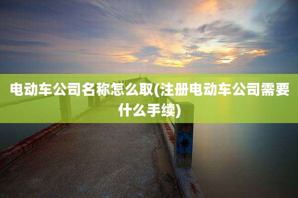 电动车公司名称怎么取(注册电动车公司需要什么手续)