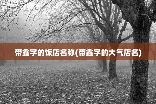 带鑫字的饭店名称(带鑫字的大气店名)