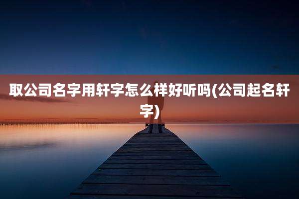 取公司名字用轩字怎么样好听吗(公司起名轩字)