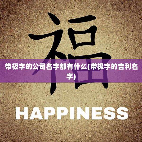 带极字的公司名字都有什么(带极字的吉利名字)