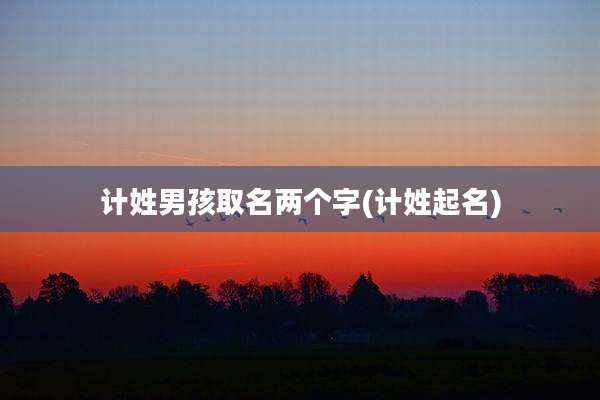 计姓男孩取名两个字(计姓起名)