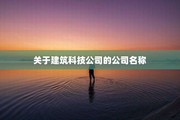 关于建筑科技公司的公司名称