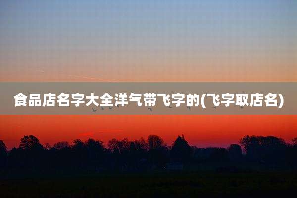 食品店名字大全洋气带飞字的(飞字取店名)