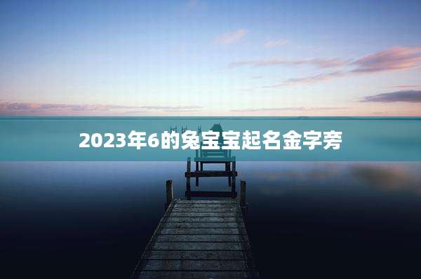 2023年6的兔宝宝起名金字旁