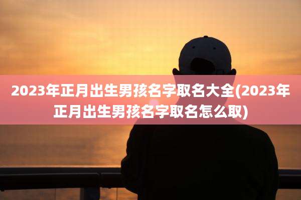 2023年正月出生男孩名字取名大全(2023年正月出生男孩名字取名怎么取)