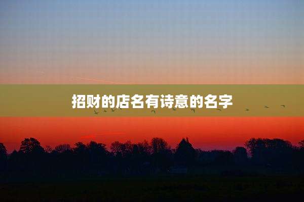 招财的店名有诗意的名字