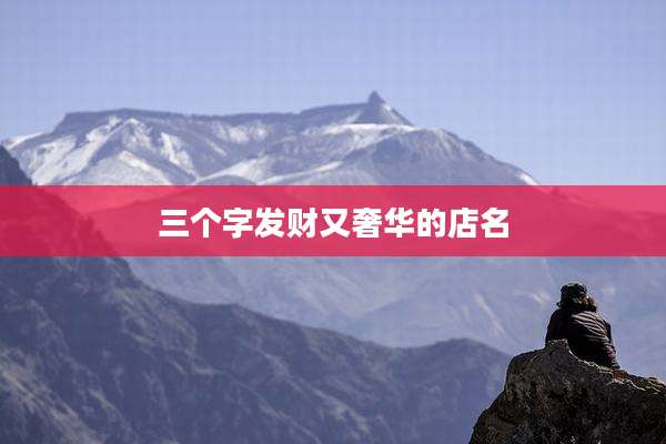 三个字发财又奢华的店名