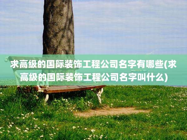 求高级的国际装饰工程公司名字有哪些(求高级的国际装饰工程公司名字叫什么)