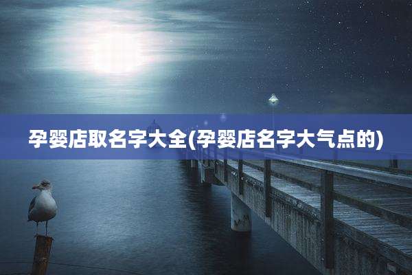 孕婴店取名字大全(孕婴店名字大气点的)