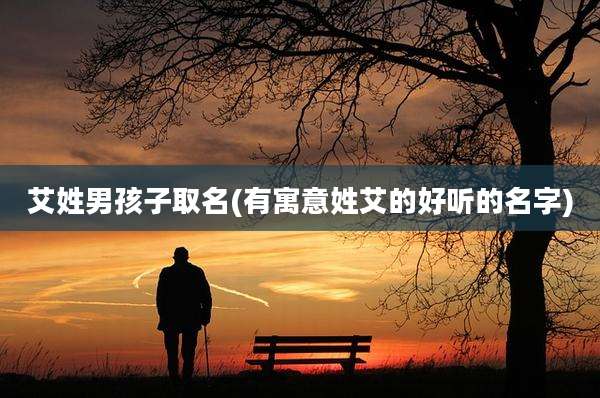 艾姓男孩子取名(有寓意姓艾的好听的名字)