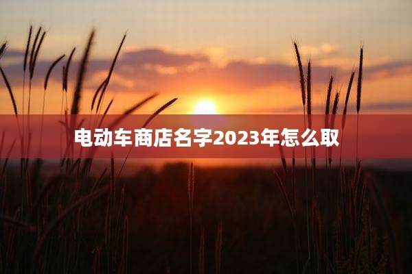 电动车商店名字2023年怎么取