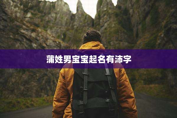 蒲姓男宝宝起名有沛字