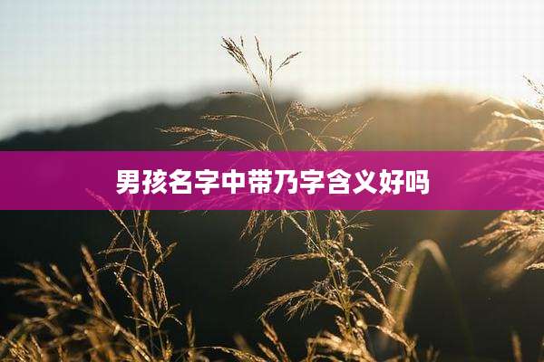 男孩名字中带乃字含义好吗
