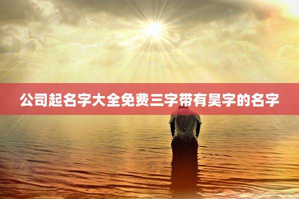 公司起名字大全免费三字带有昊字的名字