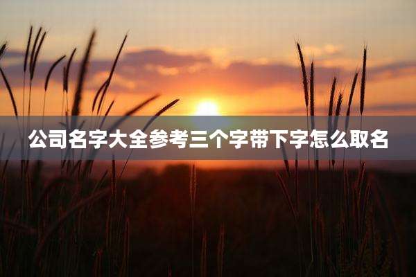 公司名字大全参考三个字带下字怎么取名