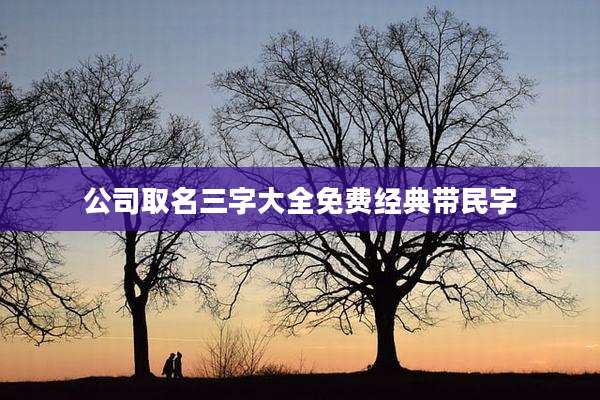 公司取名三字大全免费经典带民字