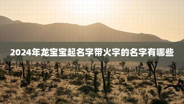 2024年龙宝宝起名字带火字的名字有哪些