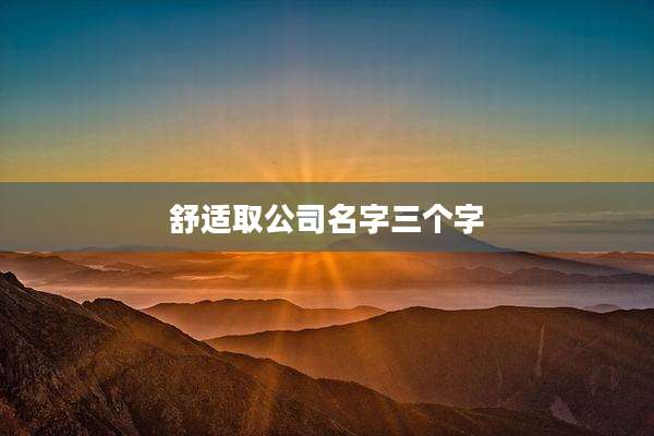 舒适取公司名字三个字