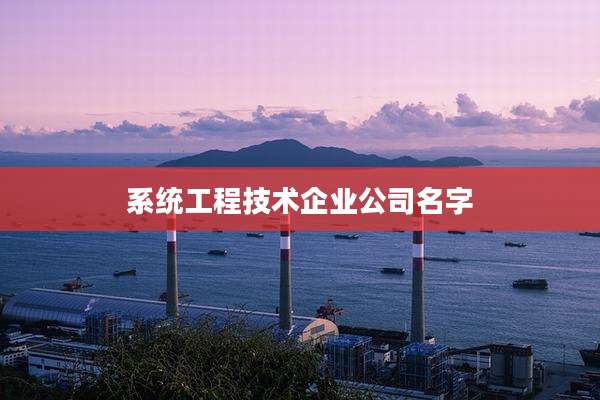 系统工程技术企业公司名字