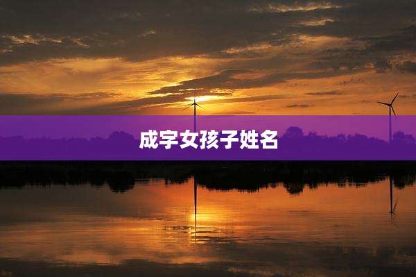 成字女孩子姓名