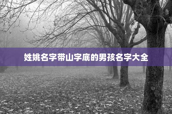 姓姚名字带山字底的男孩名字大全