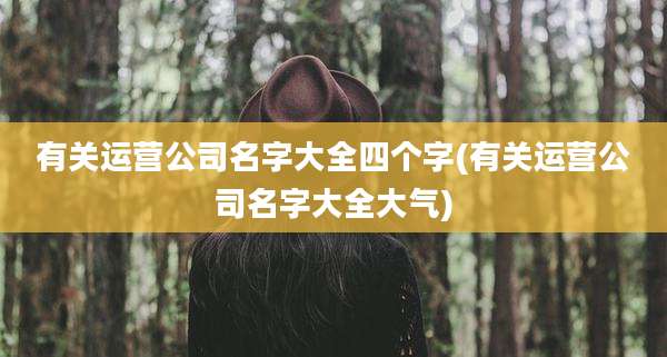 有关运营公司名字大全四个字(有关运营公司名字大全大气)
