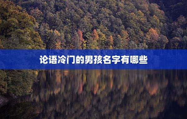 论语冷门的男孩名字有哪些