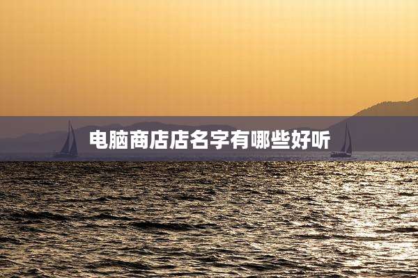 电脑商店店名字有哪些好听