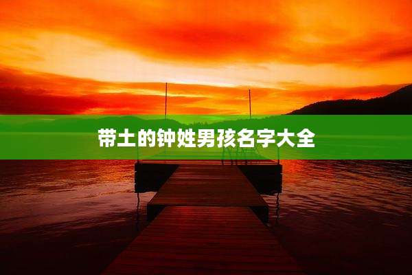 带土的钟姓男孩名字大全