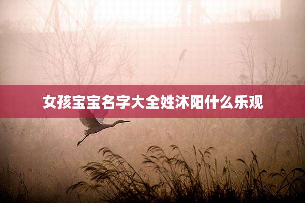 女孩宝宝名字大全姓沐阳什么乐观