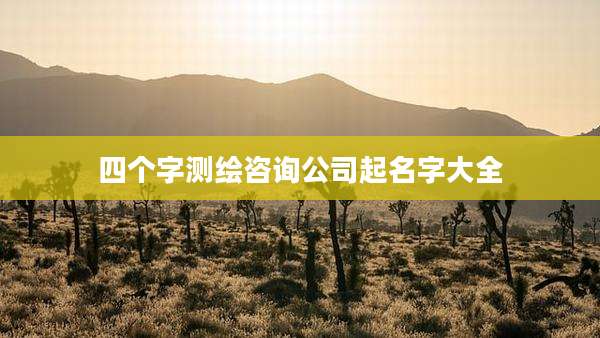 四个字测绘咨询公司起名字大全