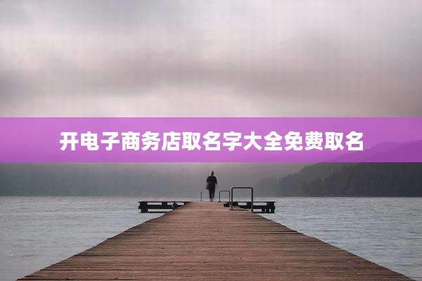 开电子商务店取名字大全免费取名