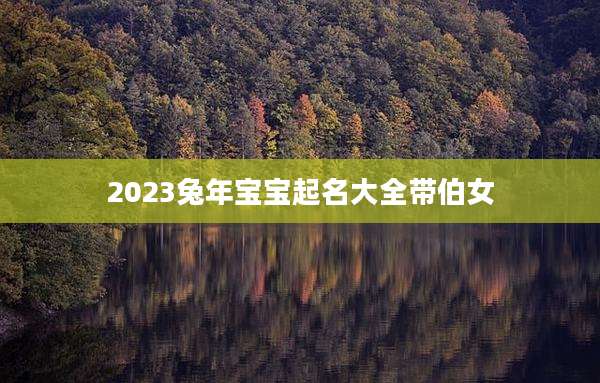 2023兔年宝宝起名大全带伯女