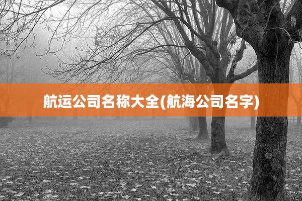 航运公司名称大全(航海公司名字)
