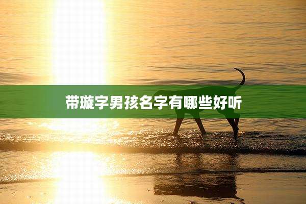 带璇字男孩名字有哪些好听