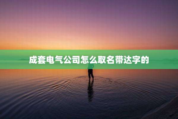 成套电气公司怎么取名带达字的