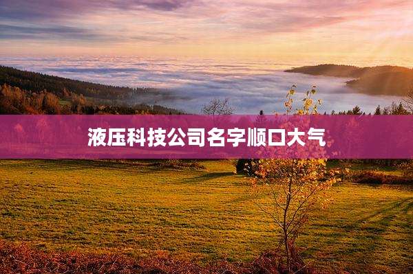 液压科技公司名字顺口大气