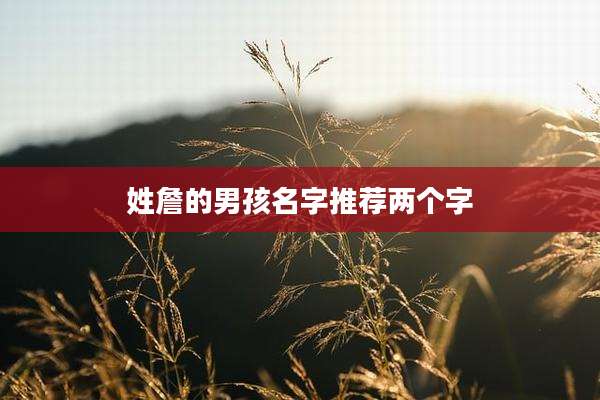 姓詹的男孩名字推荐两个字
