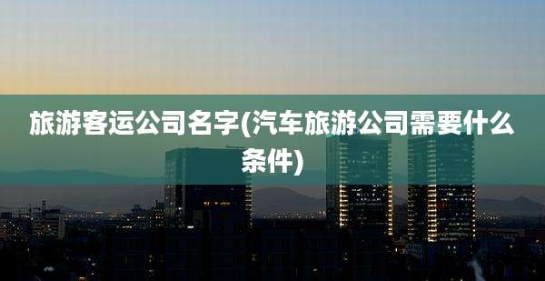 旅游客运公司名字(汽车旅游公司需要什么条件)