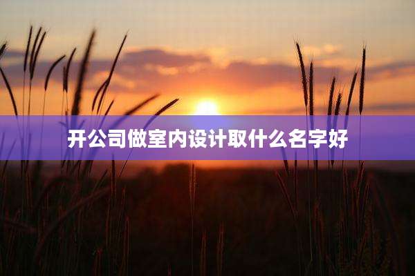 开公司做室内设计取什么名字好