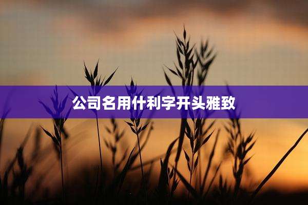 公司名用什利字开头雅致