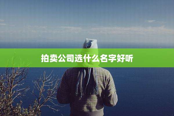 拍卖公司选什么名字好听